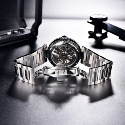 BENYAR - montre mécanique automatique - design évidé - acier inoxydable - noir