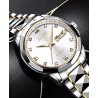 HAIQIN - orologio meccanico automatico - acciaio inossidabile - oro/bianco