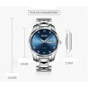HAIQIN - orologio meccanico automatico - acciaio inossidabile - argento/bianco