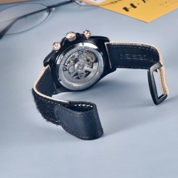 PAGANI DESIGN - orologio sportivo meccanico - cronografo - lunetta arcobaleno - cinturino in pelle - viola