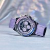PAGANI DESIGN - orologio sportivo meccanico - cronografo - lunetta arcobaleno - cinturino in pelle - viola