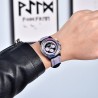 PAGANI DESIGN - montre de sport mécanique - chronographe - lunette arc-en-ciel - bracelet cuir - violet