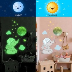 Luminous wall sticker - baby elephant / moon / balloons - kids bedroom wallpaperWall stickers