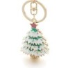 Enamel Christmas tree - crystals - red star - keychainKeyrings