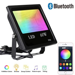 60W - Bluetooth - RGB - Proiettore LED - riflettore esterno con musica