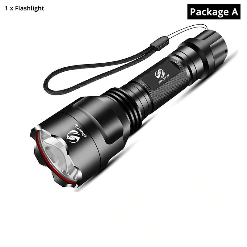 T6 - Lampe de poche LED - 5 modes d'éclairage - étanche