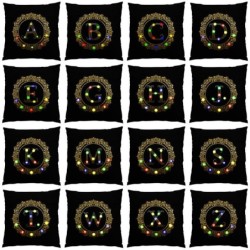 Decorative cushion cover - LED - golden English alphabet - 45 cm * 45 cmCushion covers