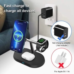 Chargeur sans fil 3 en 1 - support magnétique - charge rapide - pour iPhone - iWatch - AirPods - 15W