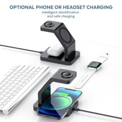 Chargeur sans fil magnétique 3 en 1 - charge rapide - pour iPhone - Apple Watch - AirPods
