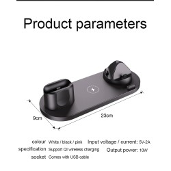 Caricabatterie wireless - supporto di ricarica rapida - per iPhone - Apple Watch - AirPods