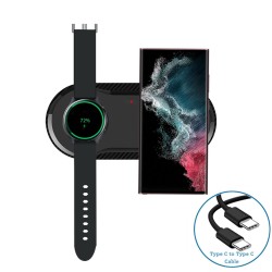 Caricabatterie magnetico wireless 2 in 1 - per Samsung - iPhone - Apple Watch - 20W