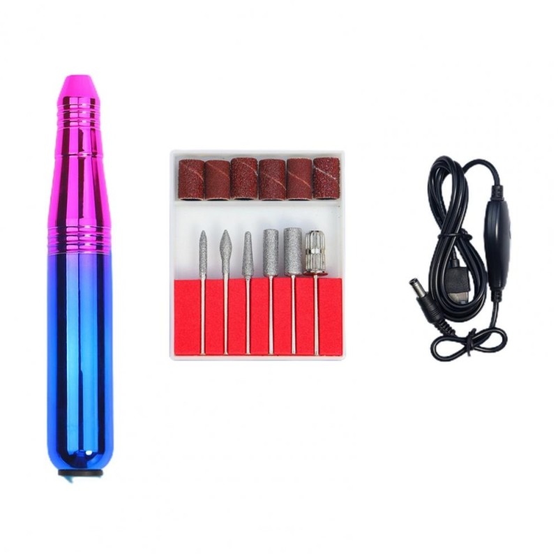 Mini electric nail polisher / drill - set with bits - manicure / pedicure - 35000RPMNail drills