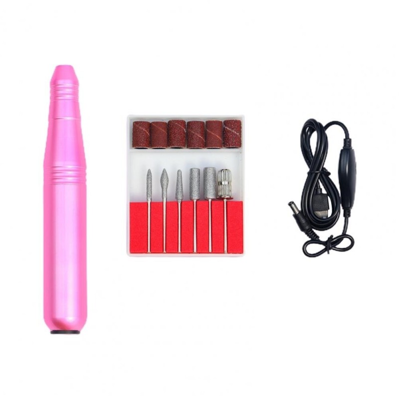 Mini electric nail polisher / drill - set with bits - manicure / pedicure - 35000RPMNail drills