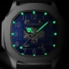 CHENXI - orologio al quarzo meccanico automatico - impermeabile - design scheletrato - argento / nero