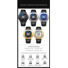 CHENXI - orologio al quarzo meccanico automatico - impermeabile - design scheletrato - argento / nero