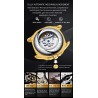 CHENXI - orologio al quarzo meccanico automatico - impermeabile - design scheletrato - argento / nero