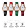 CHENXI - elegante orologio al quarzo con strass - impermeabile - cinturino in pelle - rosso