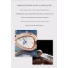 CHENXI - elegante orologio al quarzo con strass - impermeabile - cinturino in pelle - rosso
