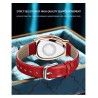 CHENXI - elegante orologio al quarzo con strass - impermeabile - cinturino in pelle - rosso