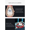 CHENXI - elegante orologio al quarzo con strass - impermeabile - cinturino in pelle - rosso
