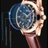 CHENXI - orologio sportivo al quarzo - impermeabile - cinturino in pelle - nero / oro rosa