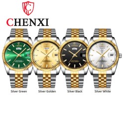 CHENXI - montre à quartz de luxe - chronographe - double calendrier - étanche - acier inoxydable