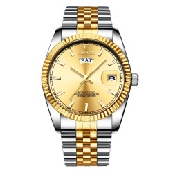 CHENXI - orologio al quarzo di lusso - cronografo - doppio calendario - impermeabile - acciaio inossidabile