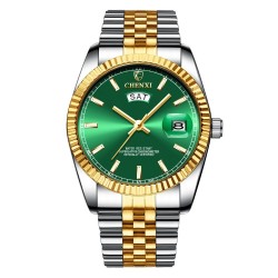 CHENXI - orologio al quarzo di lusso - cronografo - doppio calendario - impermeabile - acciaio inossidabile