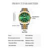 CHENXI - orologio al quarzo di lusso - cronografo - doppio calendario - impermeabile - acciaio inossidabile