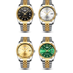 CHENXI - orologio al quarzo di lusso - cronografo - doppio calendario - impermeabile - acciaio inossidabile