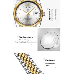 CHENXI - orologio al quarzo di lusso - cronografo - doppio calendario - impermeabile - acciaio inossidabile
