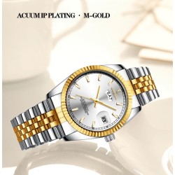 CHENXI - orologio al quarzo di lusso - cronografo - doppio calendario - impermeabile - acciaio inossidabile