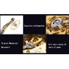 CHENXI - orologio quadrato automatico - design intagliato - cinturino in pelle - argento/nero