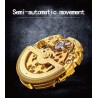 CHENXI - orologio quadrato automatico - design intagliato - cinturino in pelle - argento/nero