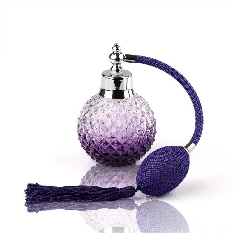 Flacon de parfum en cristal vintage - contenant vide - avec vaporisateur - rechargeable - 100ml