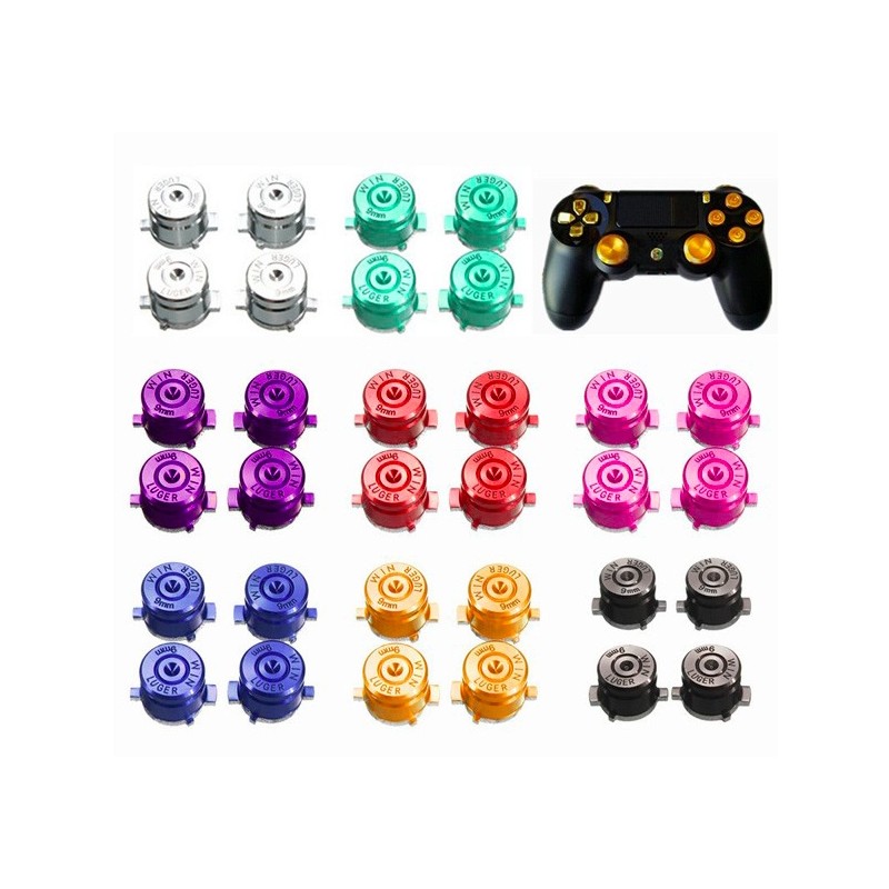 Bottoni in metallo - pulsanti azioni proiettile - per controller Playstation 4/3 - 4 pezzi