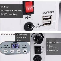 Tutto in 1 - asciuga unghie / raccogli polvere per unghie / trapano per unghie - lampada UV LED - 54 W - 25000 RPM