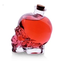 Carafe en verre en forme de tête de mort - pour vodka / whisky / vin - 180ml - 400ml - 750ml