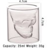 Drinking glass - skull design - double bottom - for vodka / wine / coffee - 25 mlBar supply