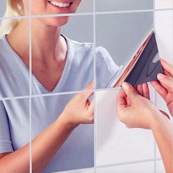 Piastrella a specchio quadrata - adesivo da parete - 15 * 15 cm