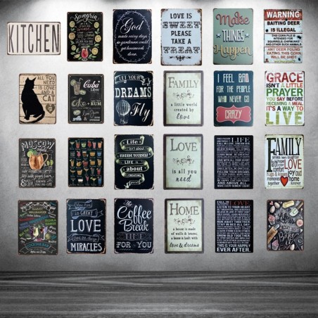 Family - vintage metal sign - wall stickerPlaques & Signs