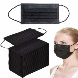 Protective face / mouth mask - disposable - black - 50 piecesMouth masks