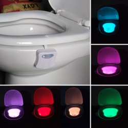 Luce notturna a LED - lampada da toilette - sensore di movimento - 8 colori