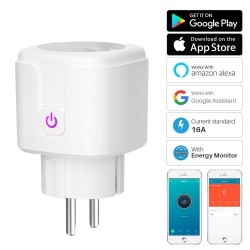 16A - WiFi - Smart plug - presa con monitor di energia elettrica - Alexa / Google assistant