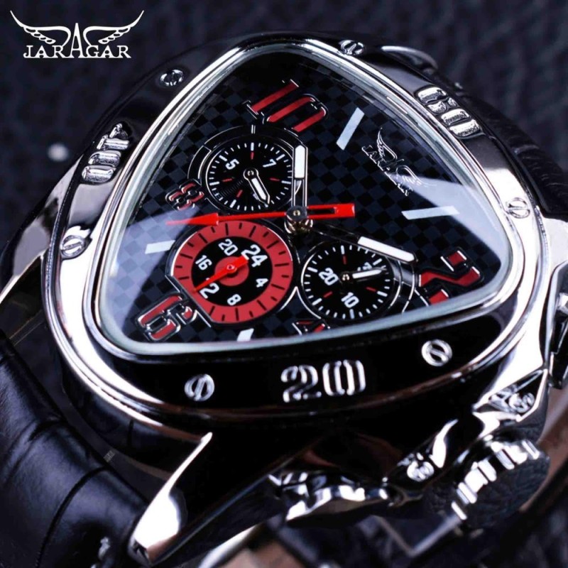 JARAGAR - montre automatique de luxe - bracelet cuir - forme triangle