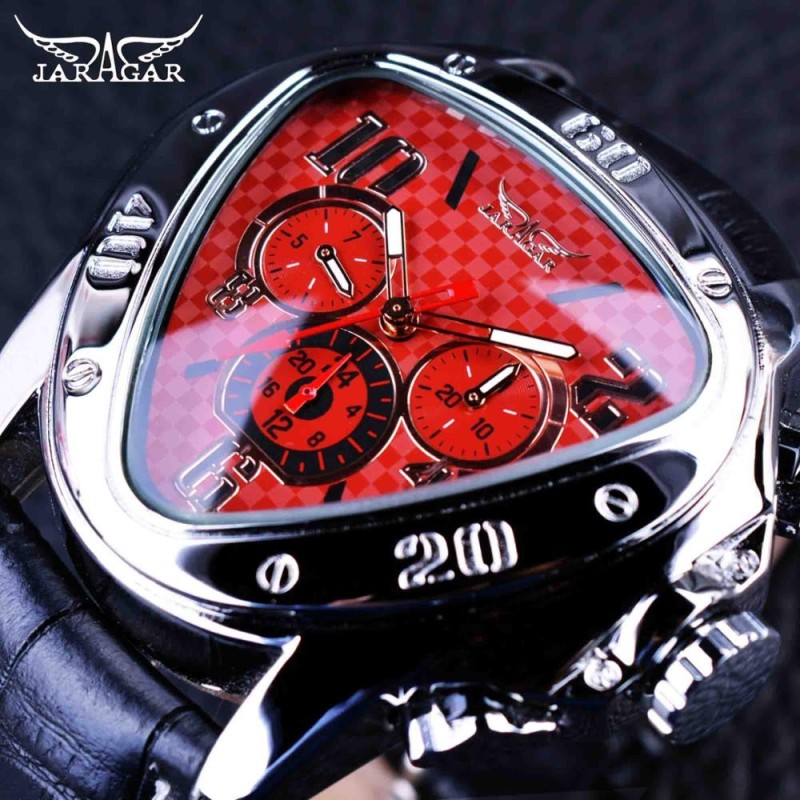 JARAGAR - montre automatique de luxe - bracelet cuir - forme triangle