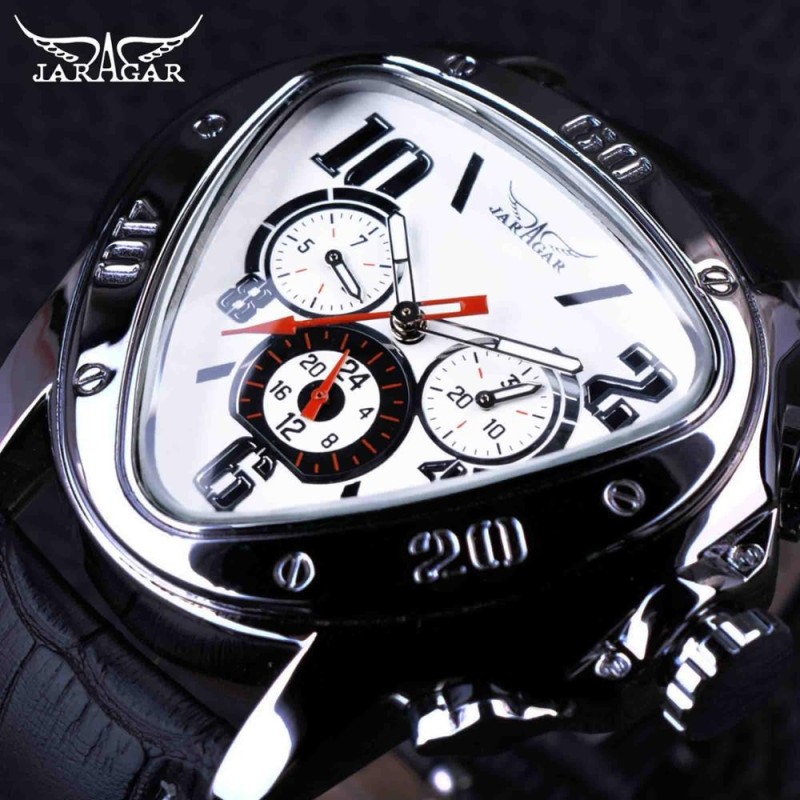 JARAGAR - montre automatique de luxe - bracelet cuir - forme triangle