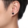 Boucles d'oreilles rondes clous noirs - mixte