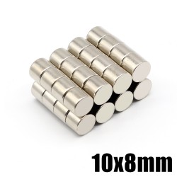 N35 - magnete al neodimio - cilindro resistente - 10mm * 8mm - 20 pezzi