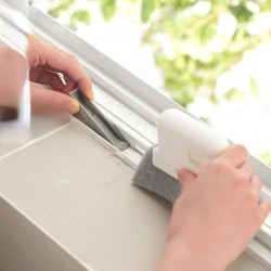 Strumento per la pulizia della scanalatura 2 in 1 - spazzola per la pulizia del telaio di finestre / porte - panno